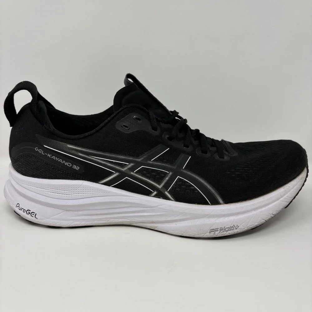ASICS Gel-Kayano 32 Men's Size 11.5 Black White Athletic Running Shoes